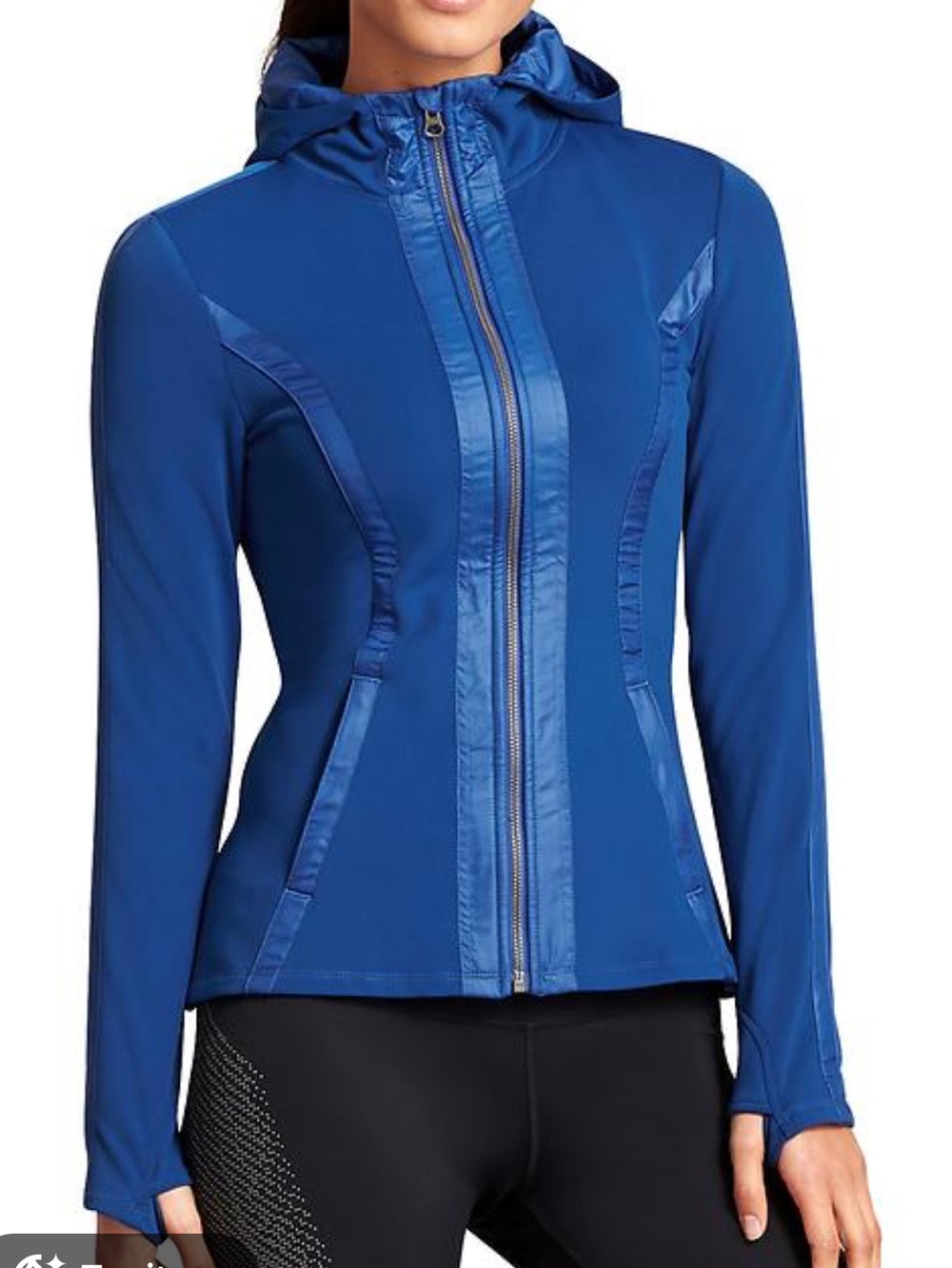 Athleta Verbier Jacket Women's Royal Blue Zip-Front Performance Jacket